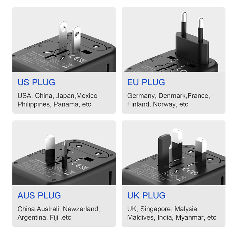 navor Universal Travel Adapter with 2 USB-C & 2 USB-A Ports for International Travel