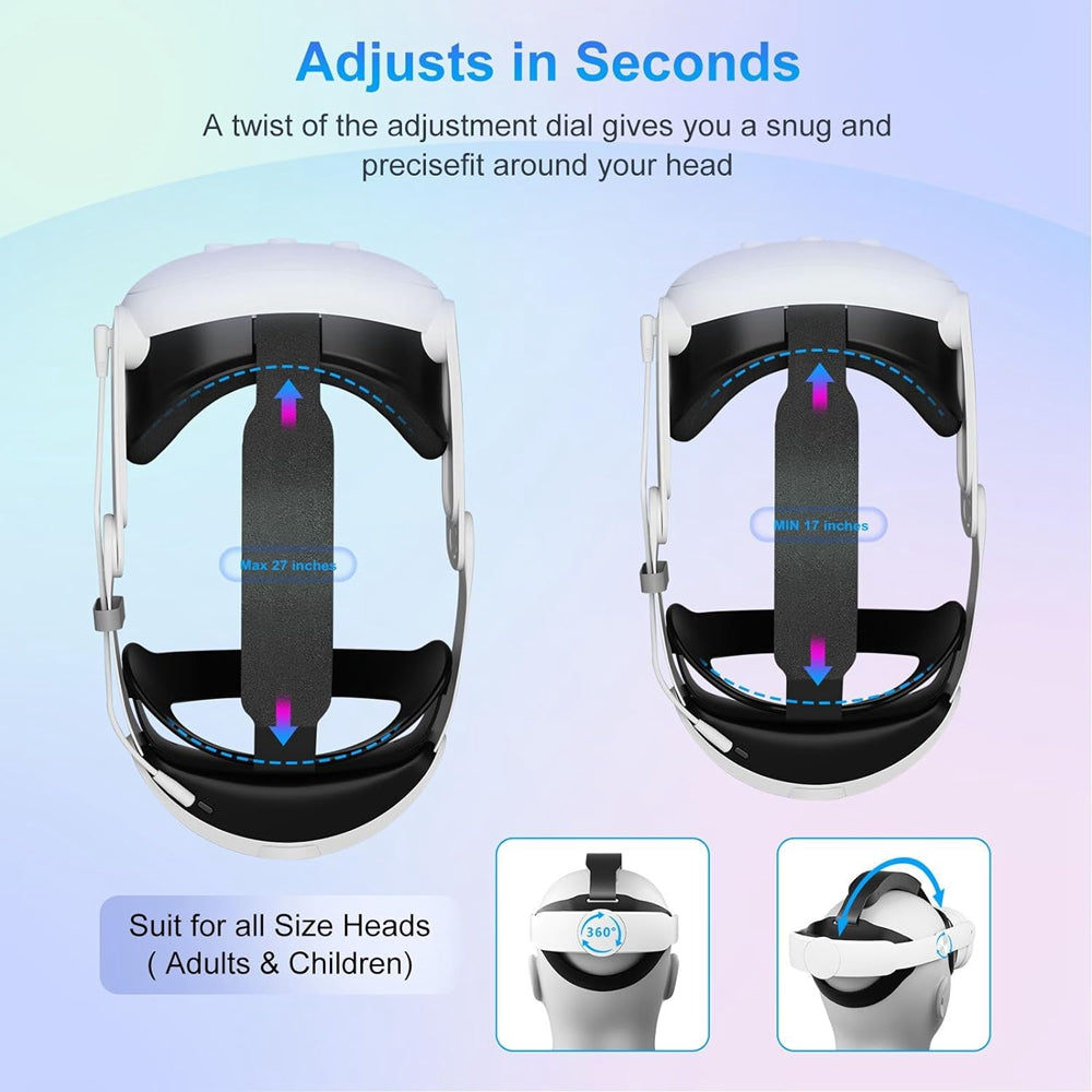 Navor VR Head Strap with 10000mAh Battery for Meta Quest 3 & 3S