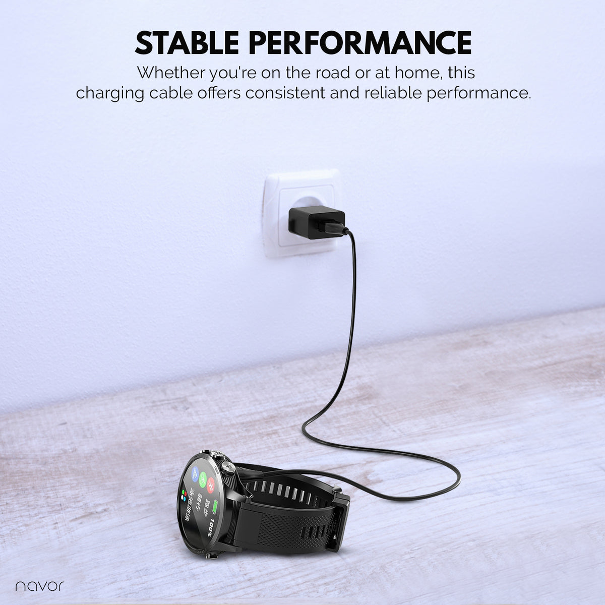 navor Smartwatch Charging Cable Replacement - USB Data Sync Fast Charging Cord Compatible for Vivoactive