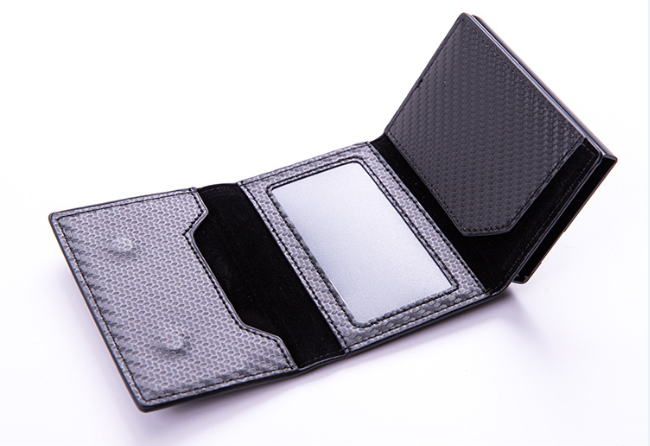 Navor Leather Bi-Fold Pop-up Wallet with AirTag Holder, RFID Blocking