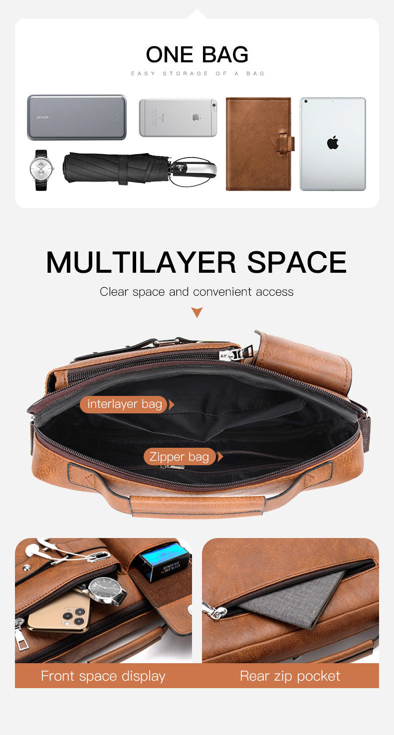 navor Men's Small Multipurpose PU Leather Shoulder/ Messenger Bag