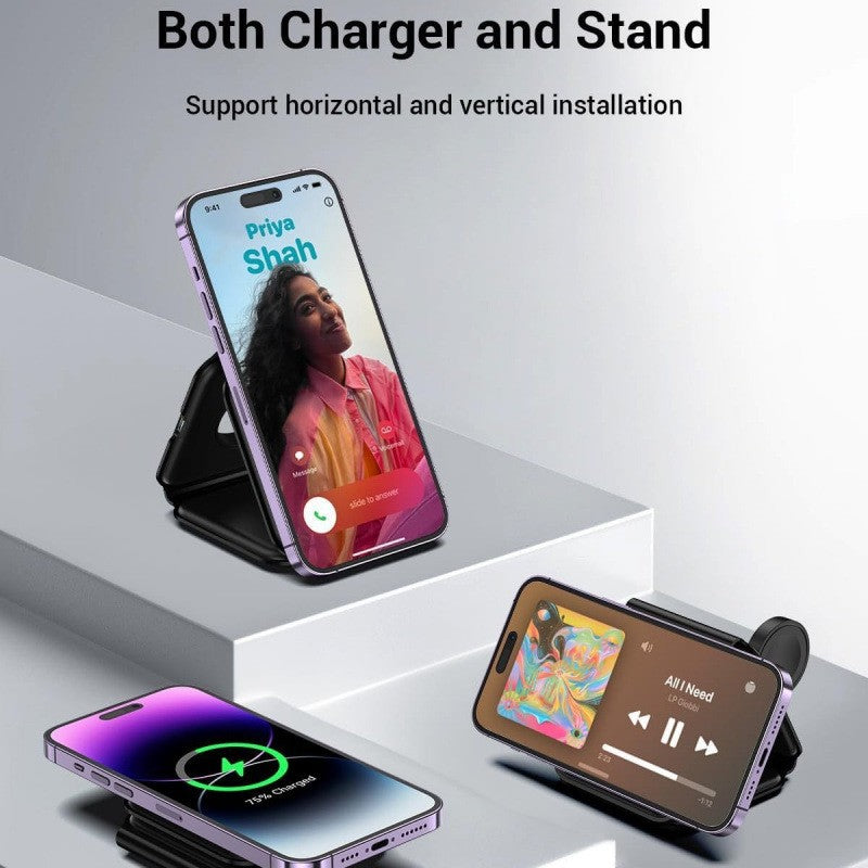 3 in 1 Charging Station for iPhone, Wireless Stand for iWatch & Airpods