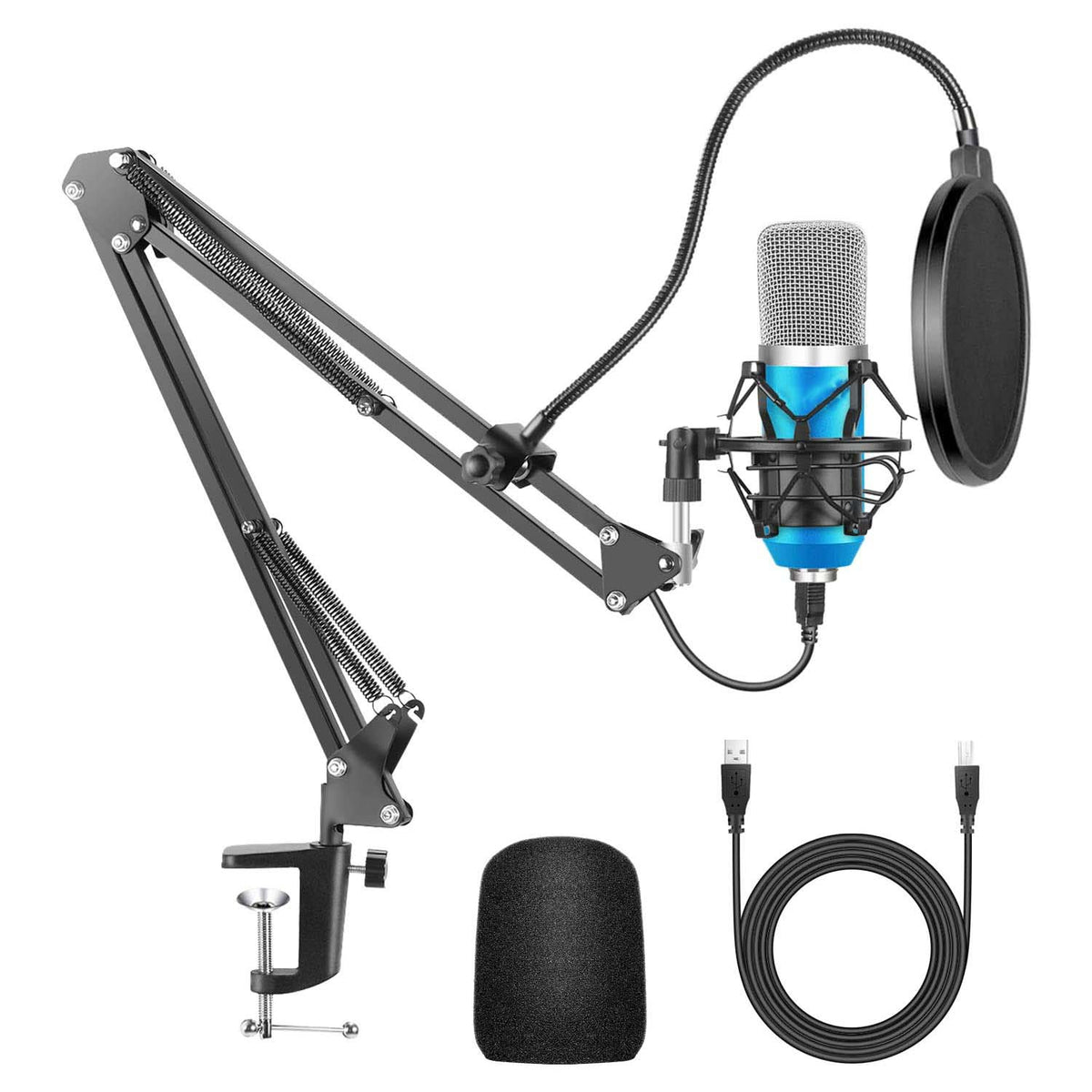 navor Condenser Microphone Combo, Cardioid Professional PC Mic Kit with Adjustable Mic