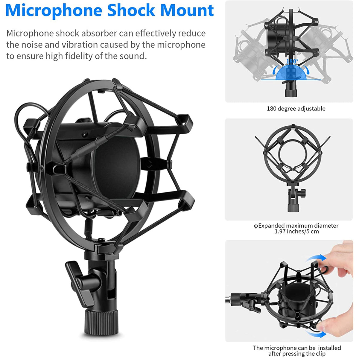 navor Condenser Microphone Combo, Cardioid Professional PC Mic Kit with Adjustable Mic