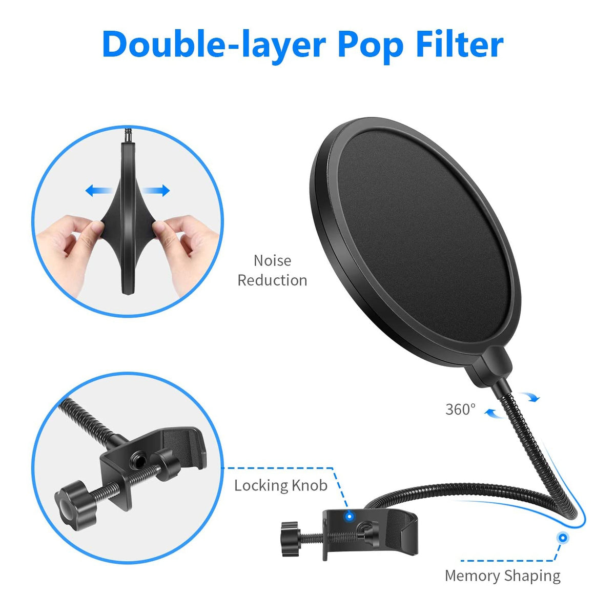 navor Condenser Microphone Combo, Cardioid Professional PC Mic Kit with Adjustable Mic