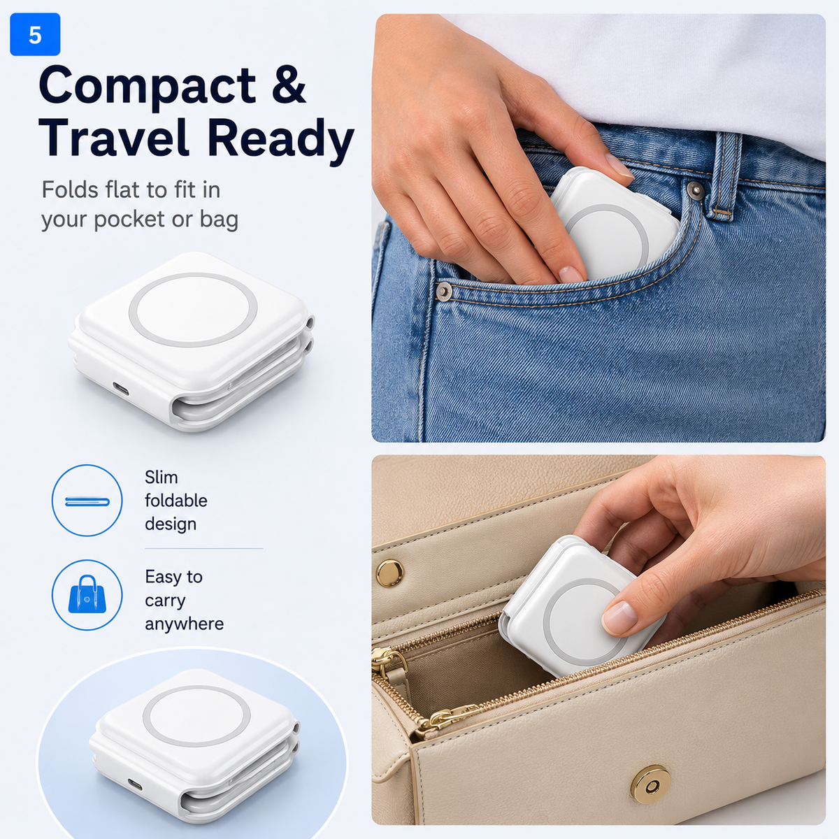 3 in 1 Charging Station for iPhone, Wireless Stand for iWatch & Airpods