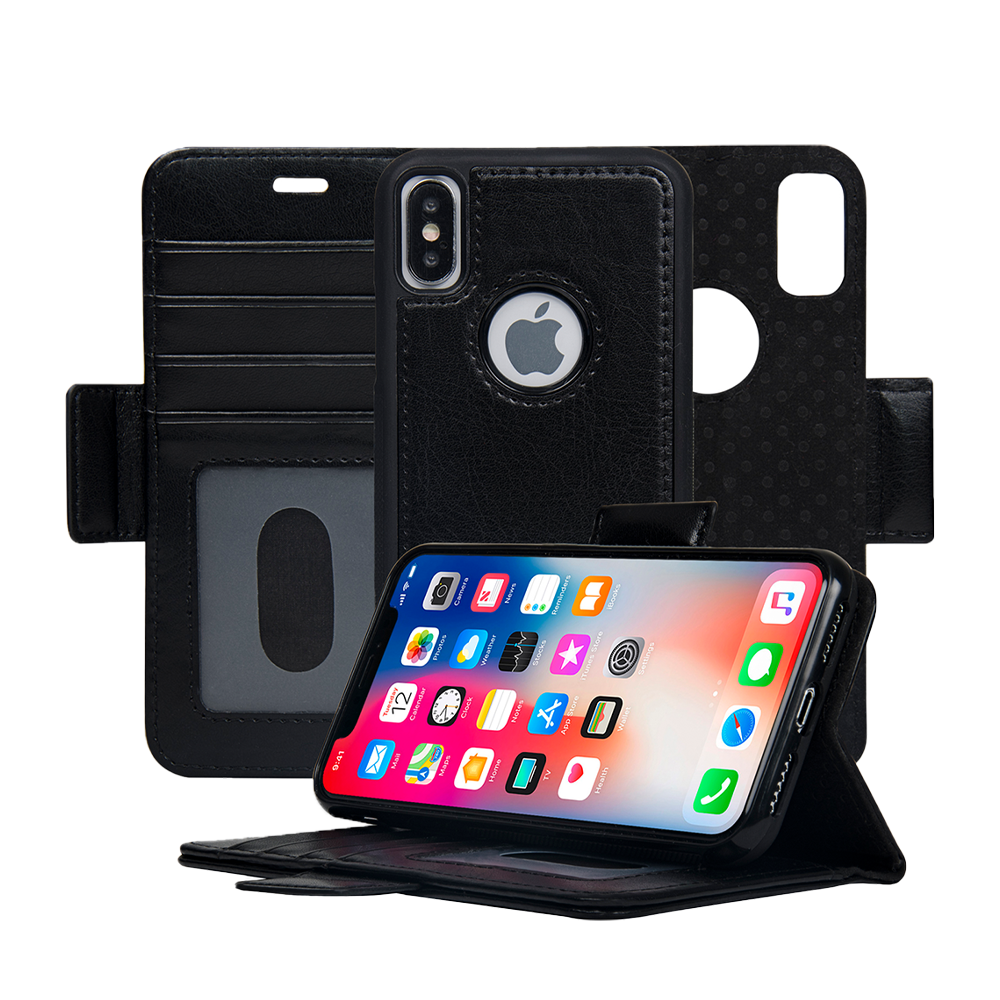 Vajio Series - iPhone X / XS Leather Wallet Case - NAVOR