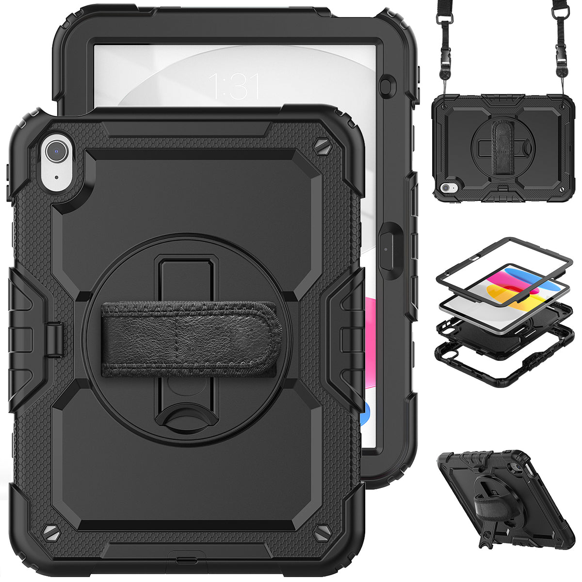 navor iPad 10th Gen 10.9 Inch (2022), 360 Kickstand Case [BLACK]