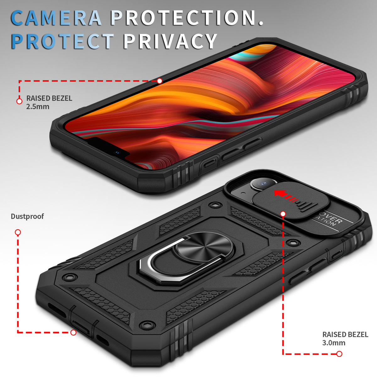 Military Bumper Hard Case for iPhone 13 6.1 inches - NAVOR
