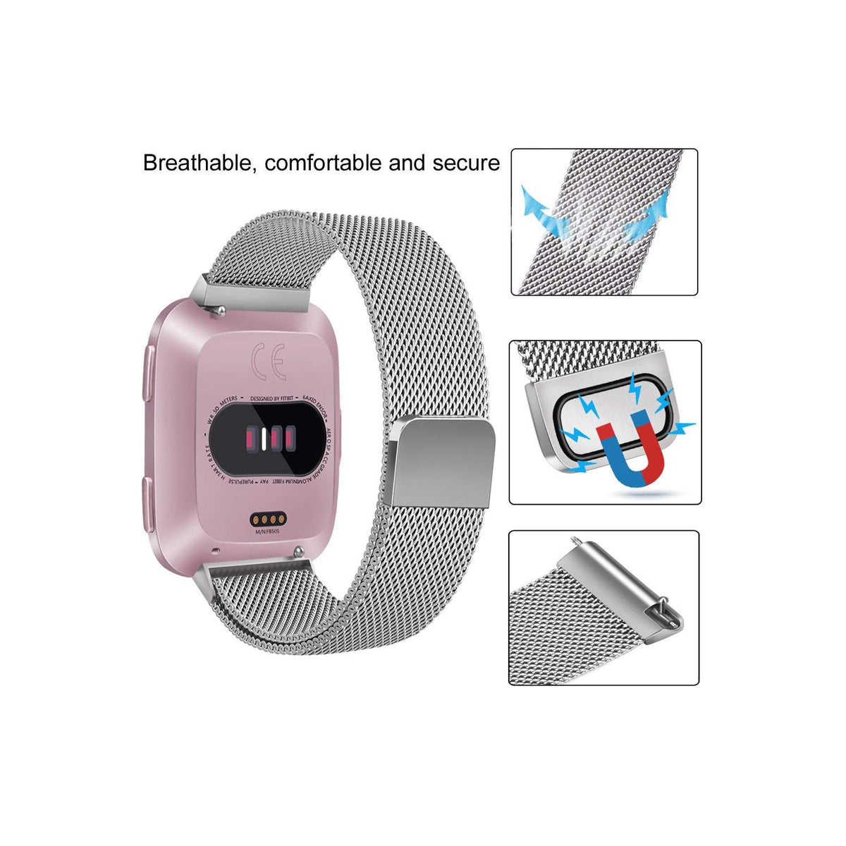 Steel Fitbit Band for Versa 2 / Versa Lite - NAVOR