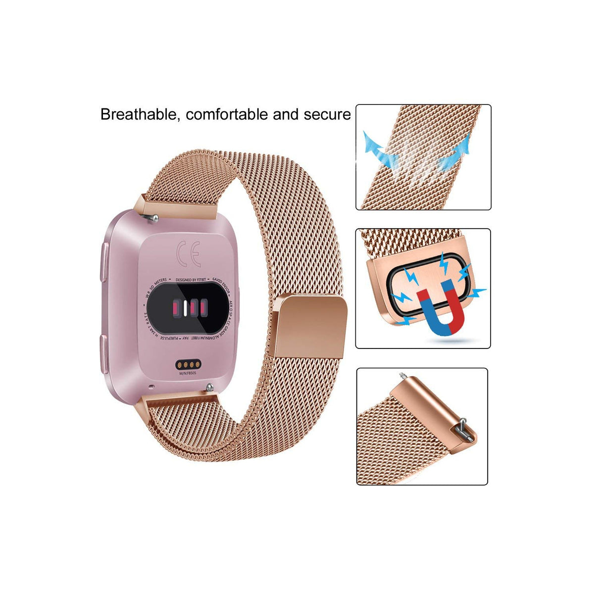 Steel Fitbit Band for Versa 2 / Versa Lite - NAVOR