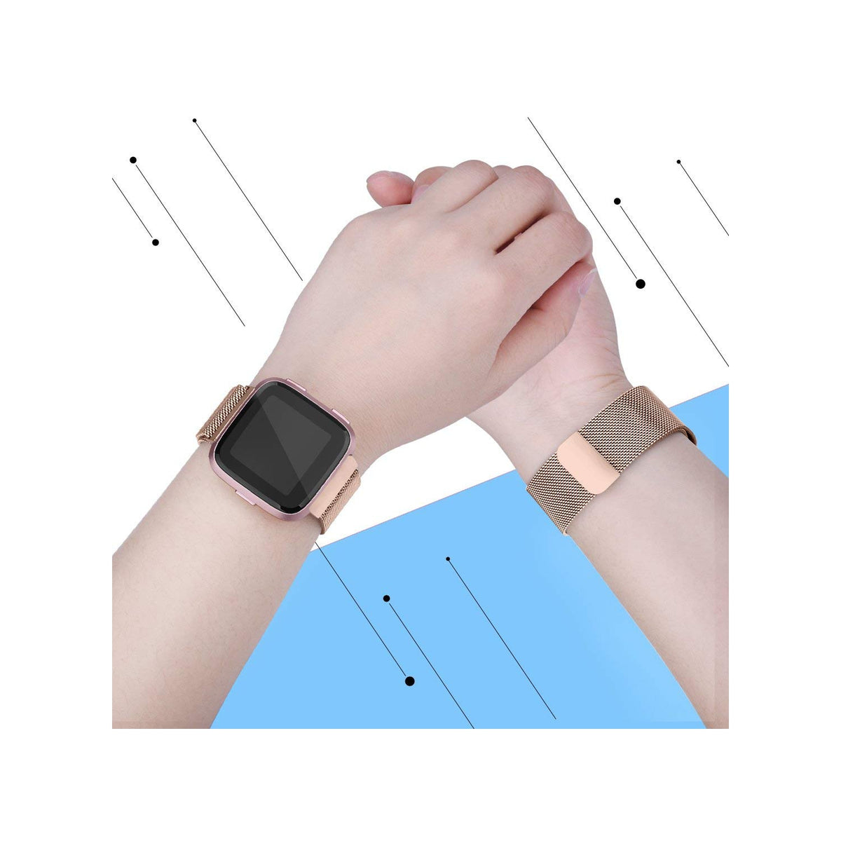 Steel Fitbit Band for Versa 2 / Versa Lite - NAVOR