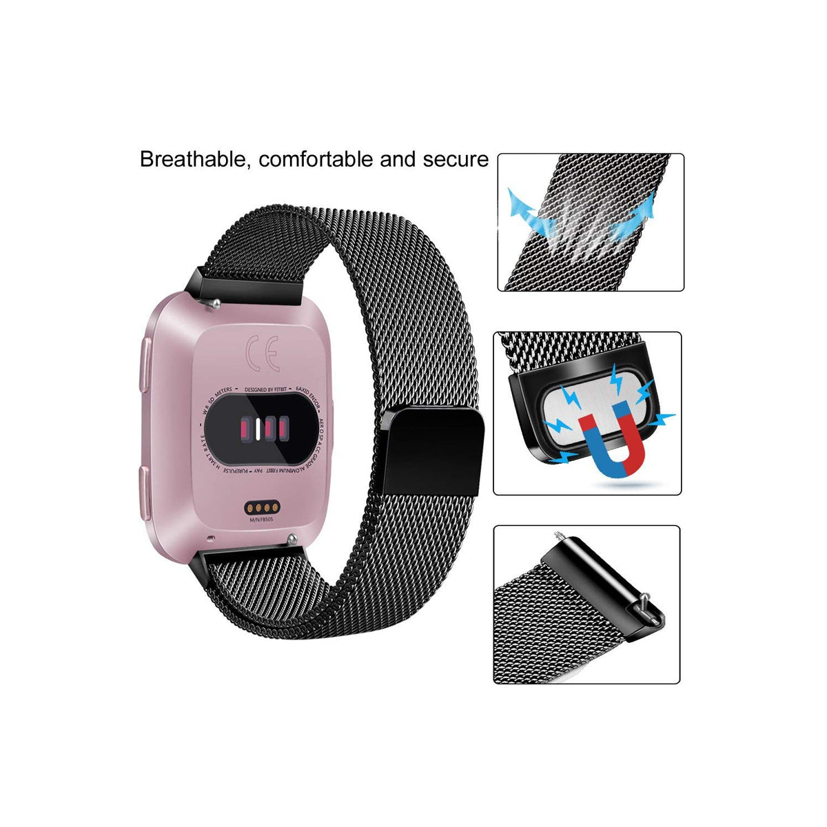 Steel Fitbit Band for Versa 2 / Versa Lite - NAVOR