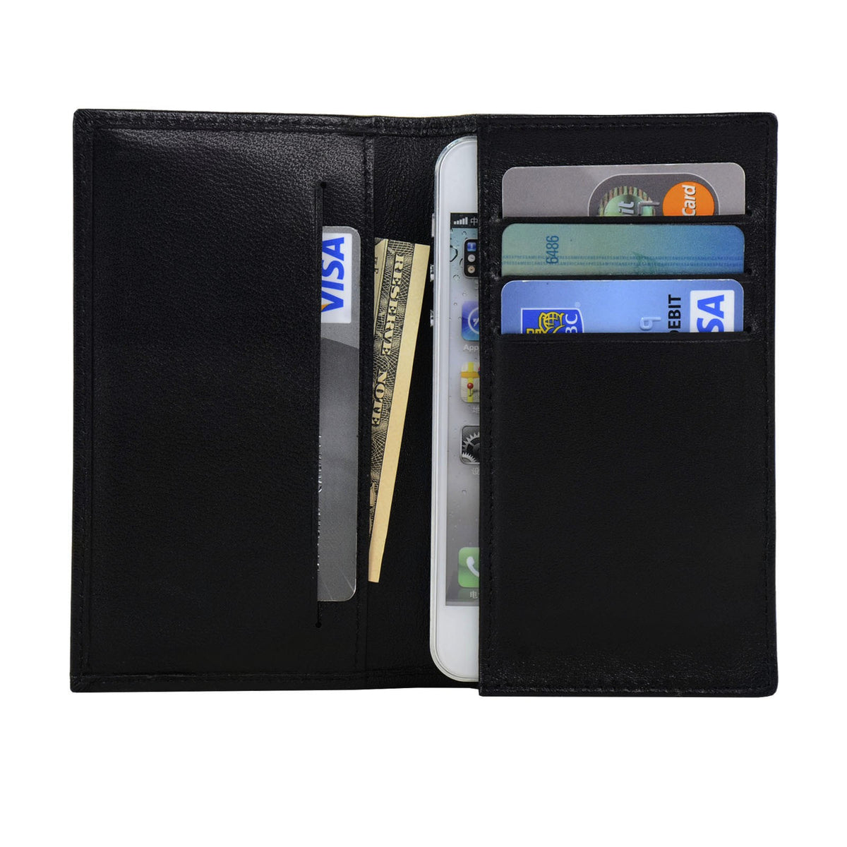 iPhone 5/5S/5C & iPod Touch Genuine Sheep Leather Wallet Case - Navor - NAVOR