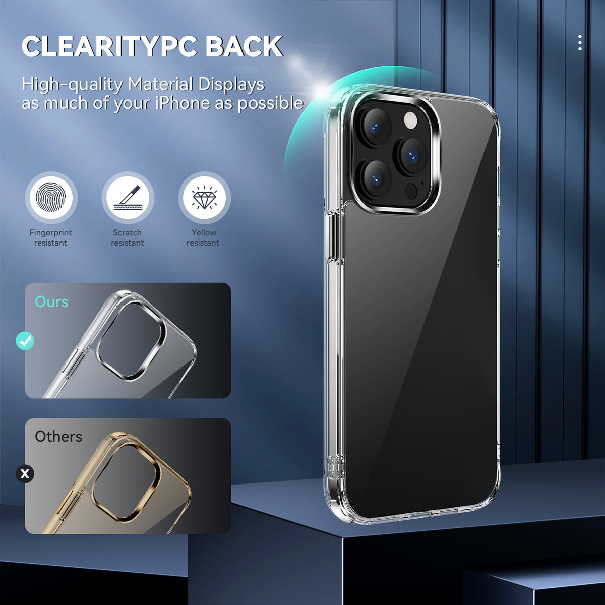 Hybrid Clear Case for iPhone 14 Pro Max Case- 6.7 Inch PC + TPU Crystal Clear Cover - NAVOR