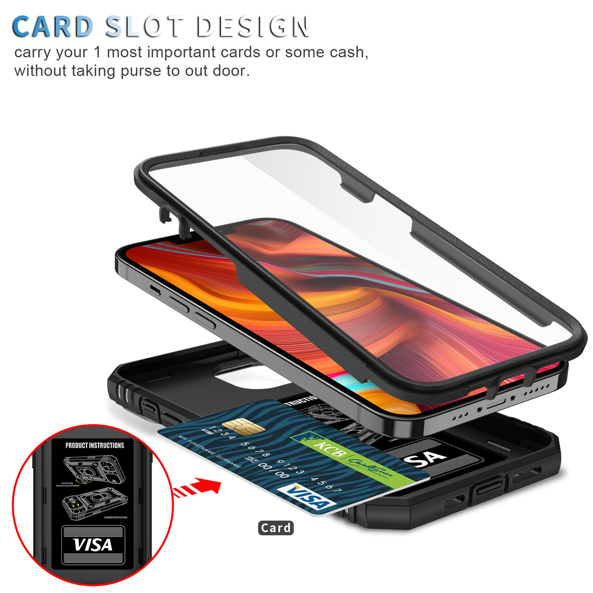 Military Bumper Hard Case for iPhone 13 6.1 inches - NAVOR