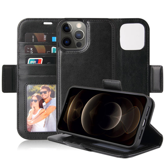 Vajio Series - iPhone 12 Pro Max PU Leather Wallet Case - NAVOR