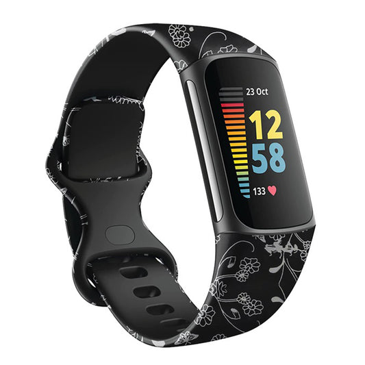 Fitbit Charge 5 Soft Silicone Floral Replacement Band - NAVOR