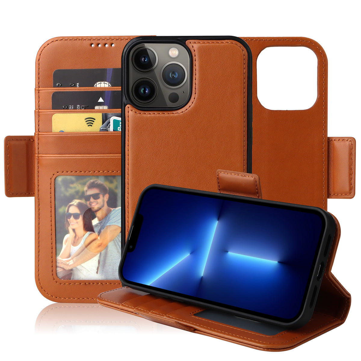 Vajio Series - iPhone 13 Pro Max 6.7" PU Leather Wallet Case - NAVOR