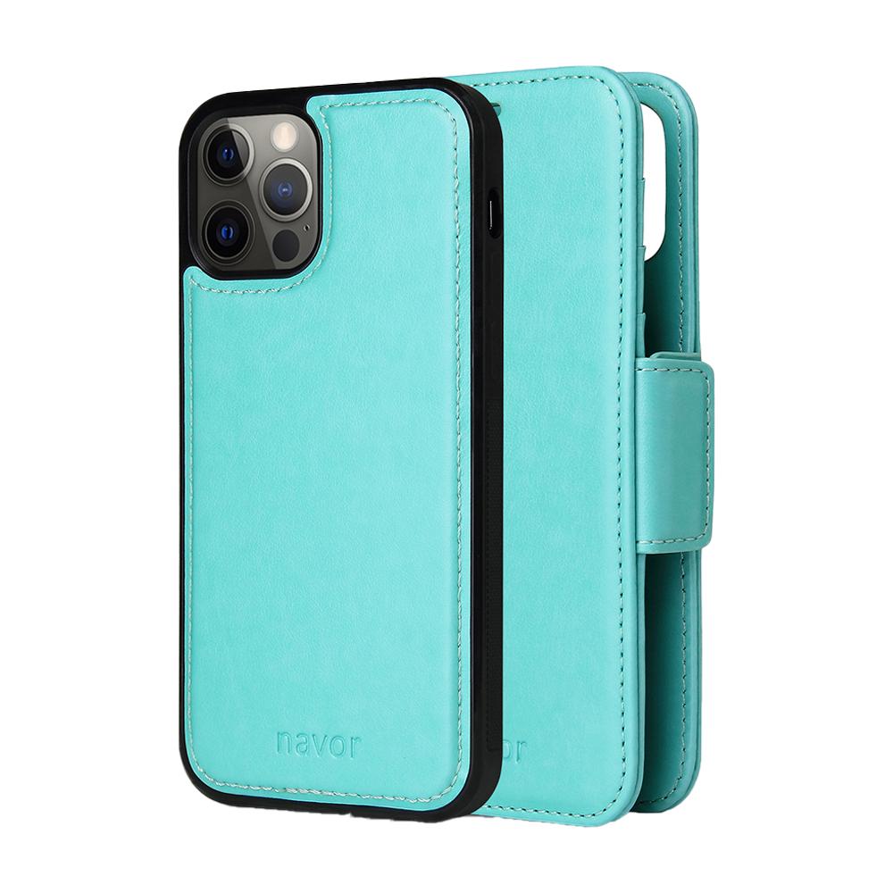 Navor Universal Car Mount & iPhone 12 / Pro PU Leather Wallet Case [Vajio Series] - NAVOR