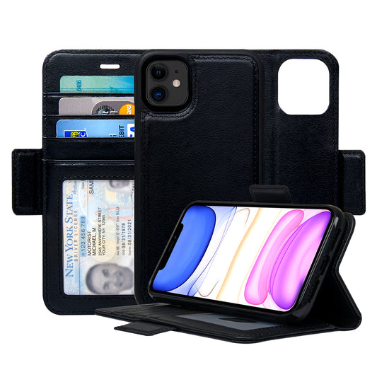 Vajio Series - iPhone 11 Leather Wallet Case - NAVOR