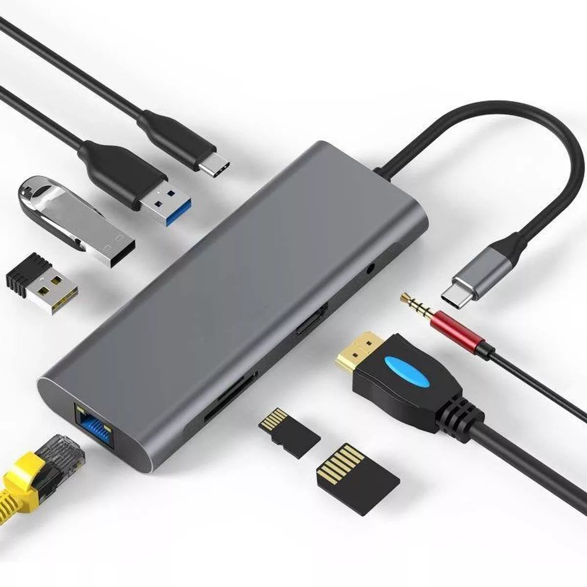 navor 9-IN-1 USB C Hub for MacBook (Above 2016), Thunderbolt 3/4, Huawei, Samsung and More - NAVOR