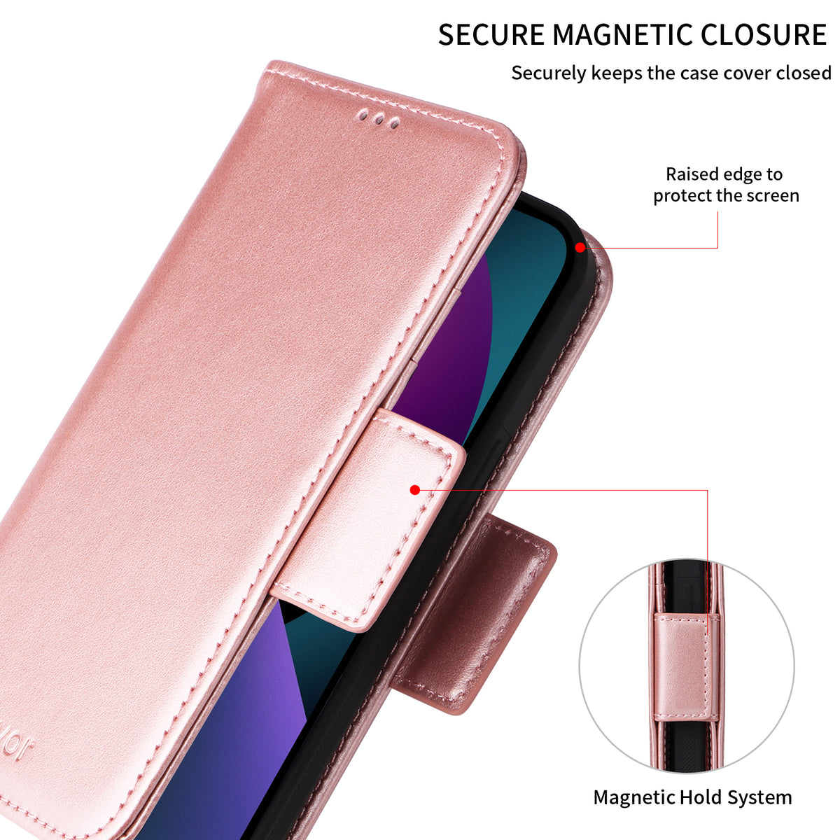 Vajio Series - iPhone 13 6.1" PU Leather Wallet Case - NAVOR