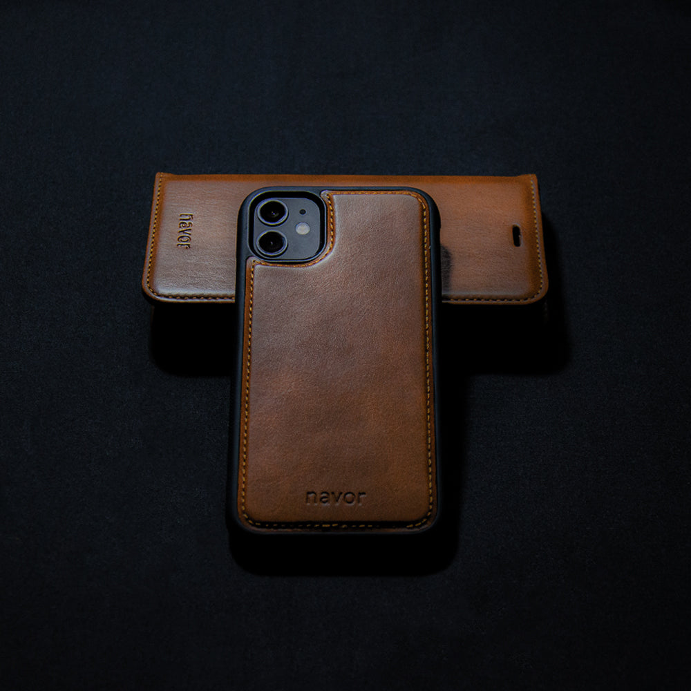 Vajio Series - iPhone 12 / Pro PU Leather Wallet Case - NAVOR