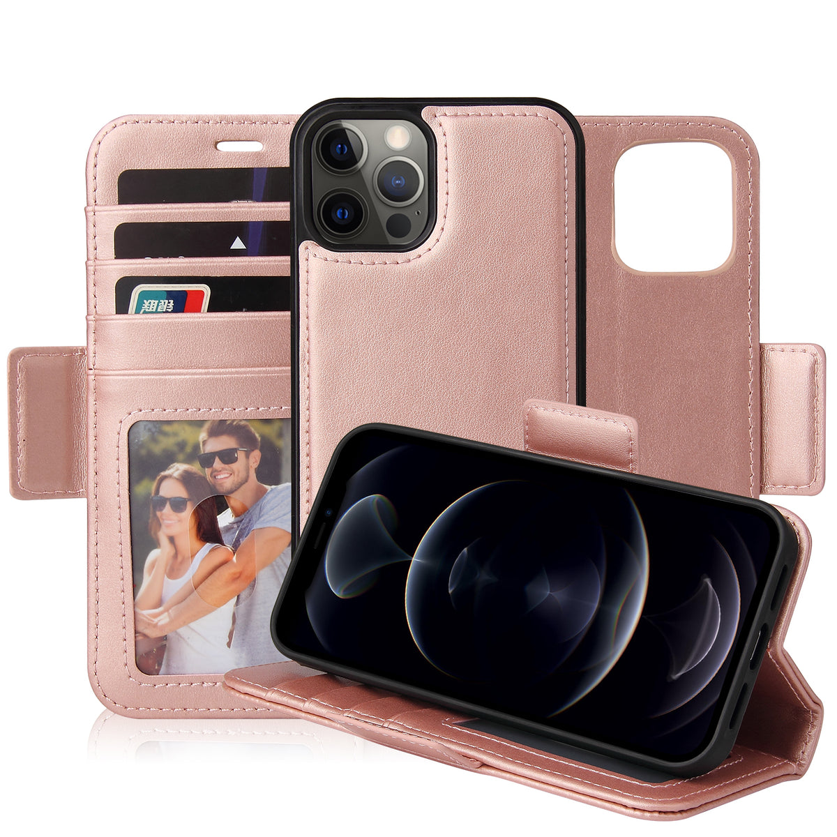 Vajio Series - iPhone 12 Mini Leather Wallet Case - NAVOR