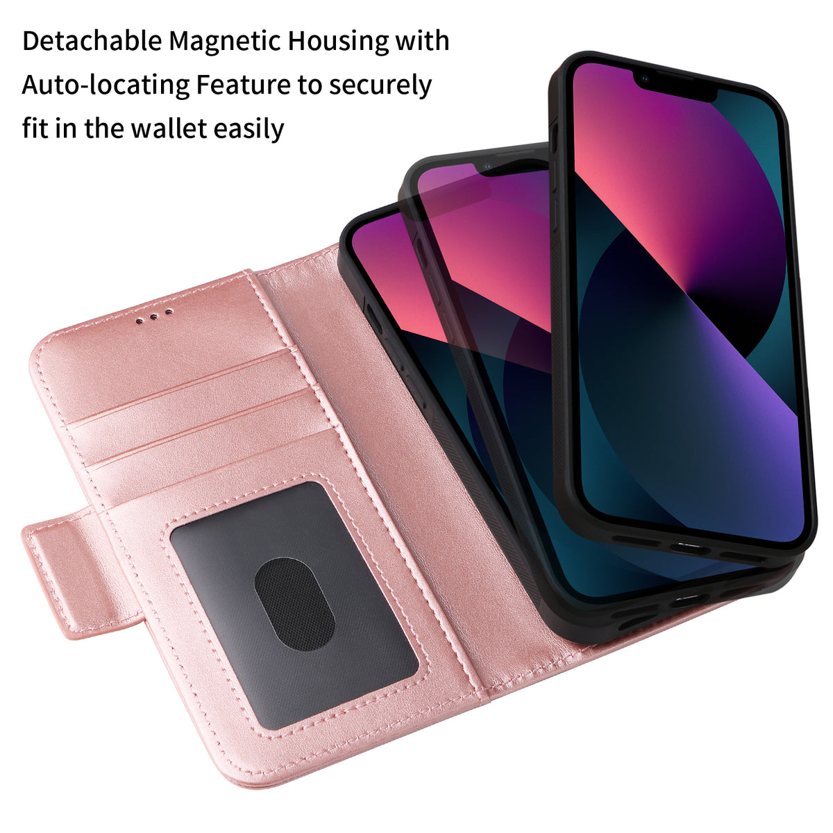 Vajio Series - iPhone 13 6.1" PU Leather Wallet Case - NAVOR