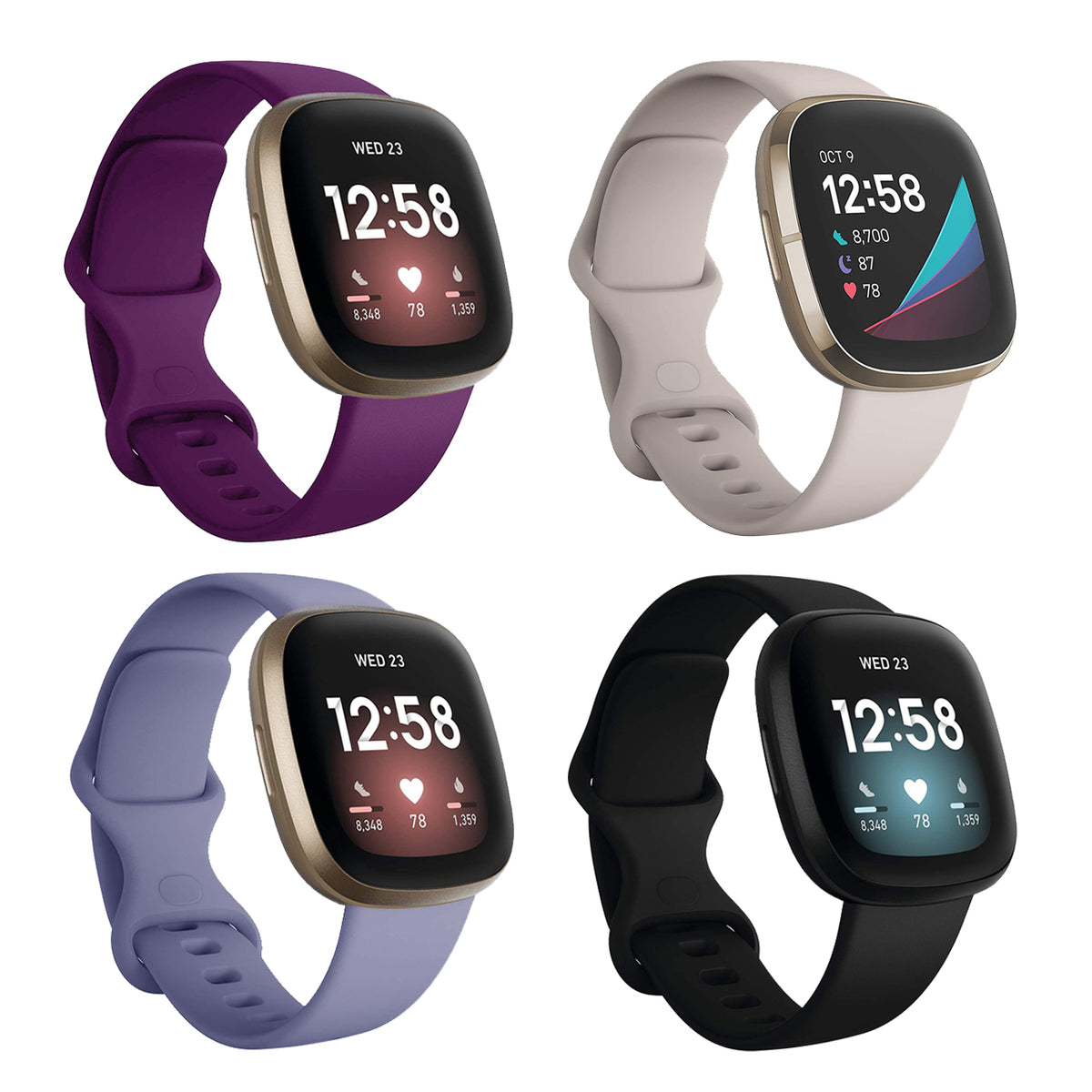 Fitbit Versa 3 / Fitbit Sense Soft TPU Sport Replacement Wristband - NAVOR