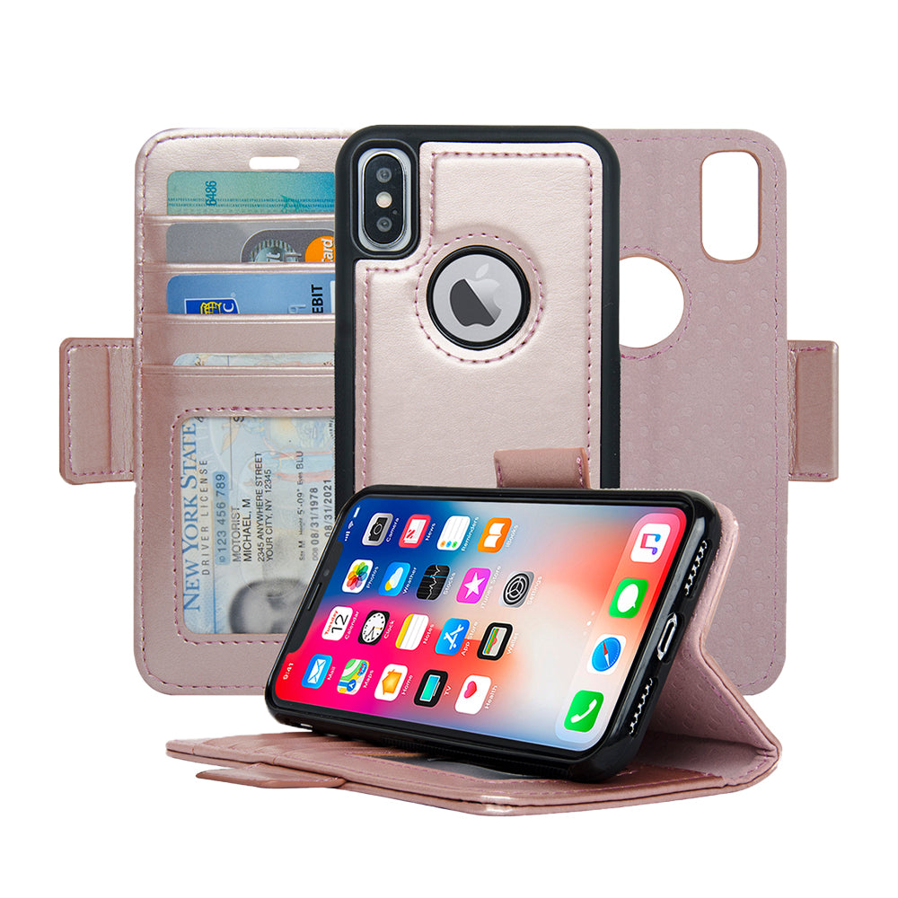 Vajio Series - iPhone X / XS Leather Wallet Case - NAVOR
