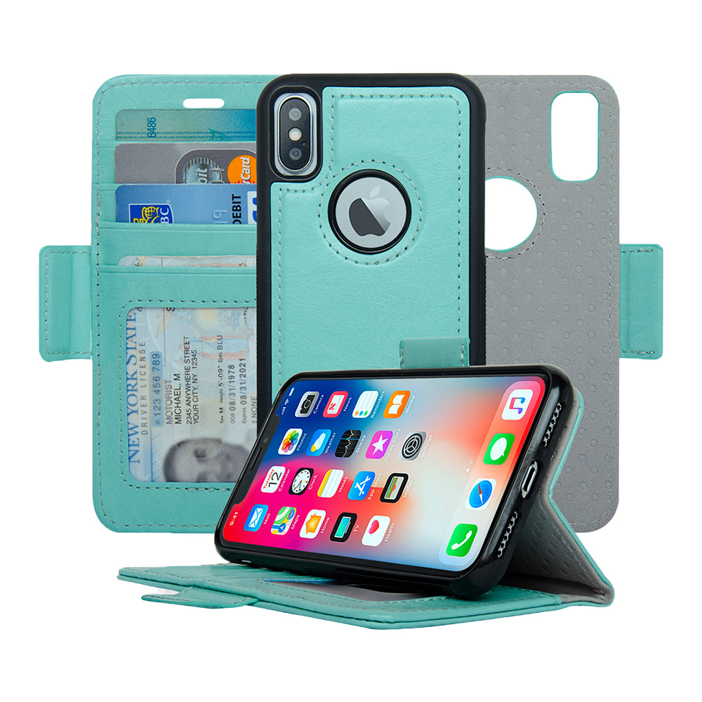 Vajio Series - iPhone X / XS Leather Wallet Case - NAVOR