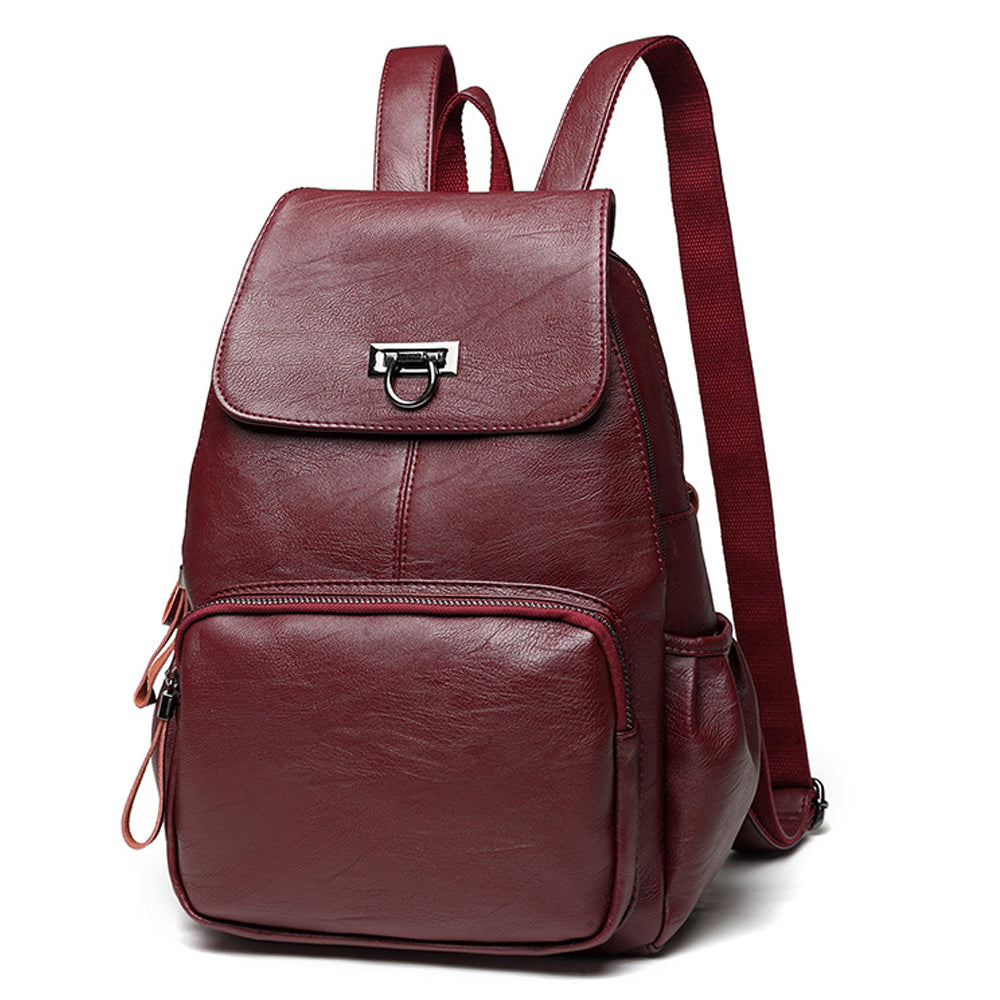 Leather Backpack for Girls/Women Waterproof Daypack - NAVOR