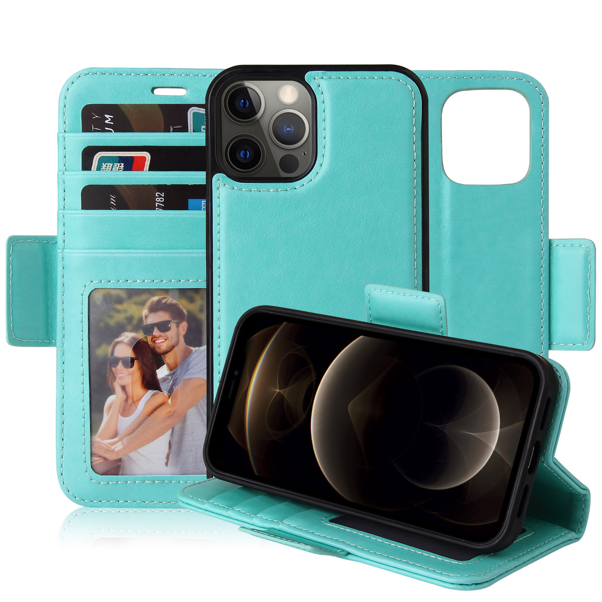 Vajio Series - iPhone 12 / Pro PU Leather Wallet Case - NAVOR