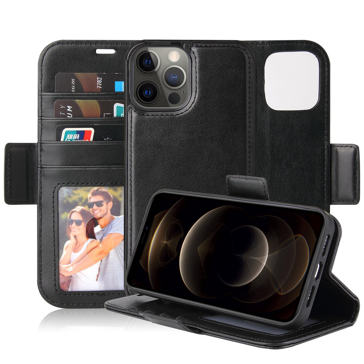 Vajio Series - iPhone 12 Mini Leather Wallet Case - NAVOR