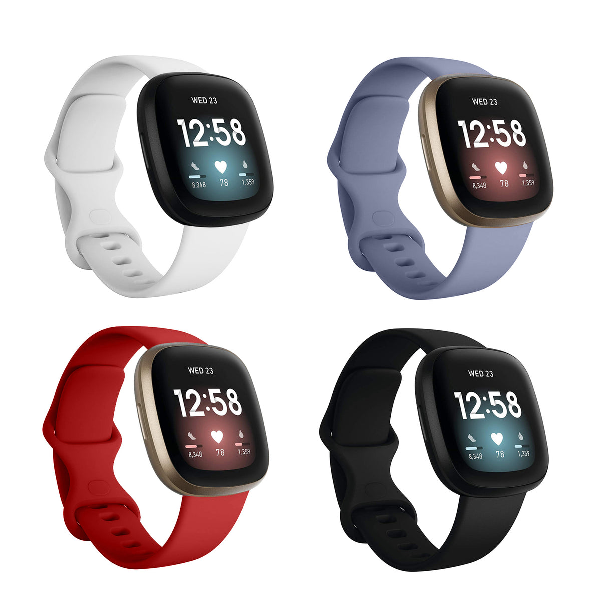 Fitbit Versa 3 / Fitbit Sense Soft TPU Sport Replacement Wristband - NAVOR