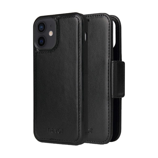 Universal Car Mount & iPhone 12 Mini Leather Wallet Case [Vajio Series] - NAVOR