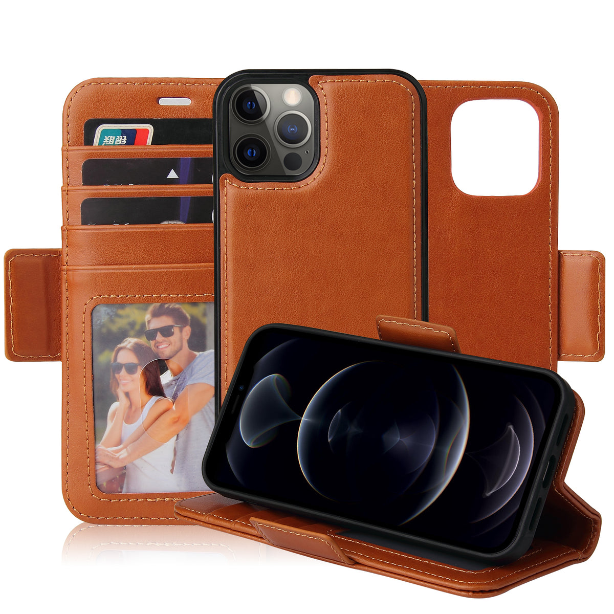 Vajio Series - iPhone 12 / Pro PU Leather Wallet Case - NAVOR