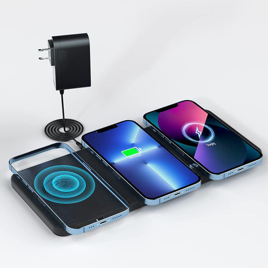 navor 3-in-1 Ultra-Slim Leather Multiple Devices Wireless Charging Pad - NAVOR