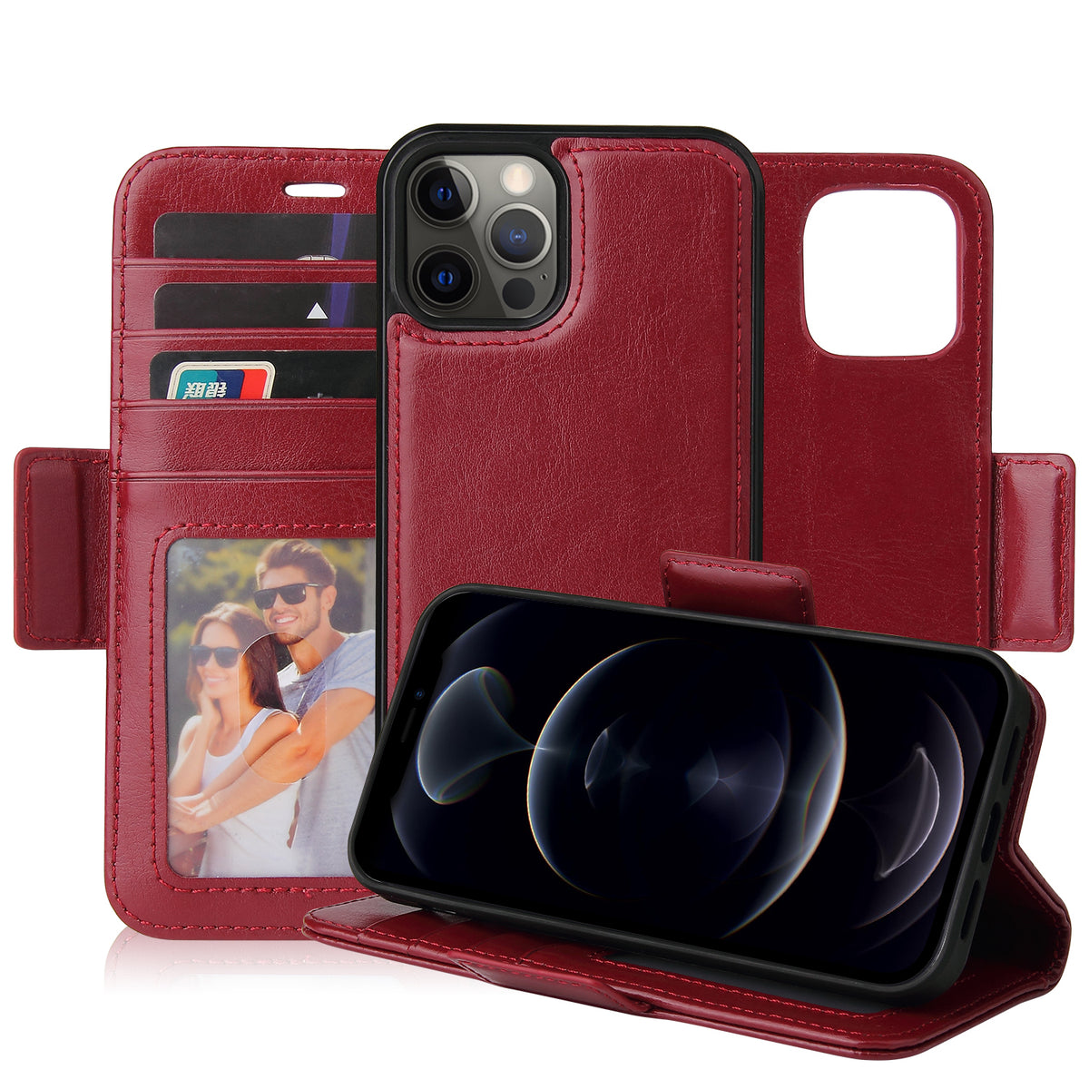 Vajio Series - iPhone 12 Mini Leather Wallet Case - NAVOR