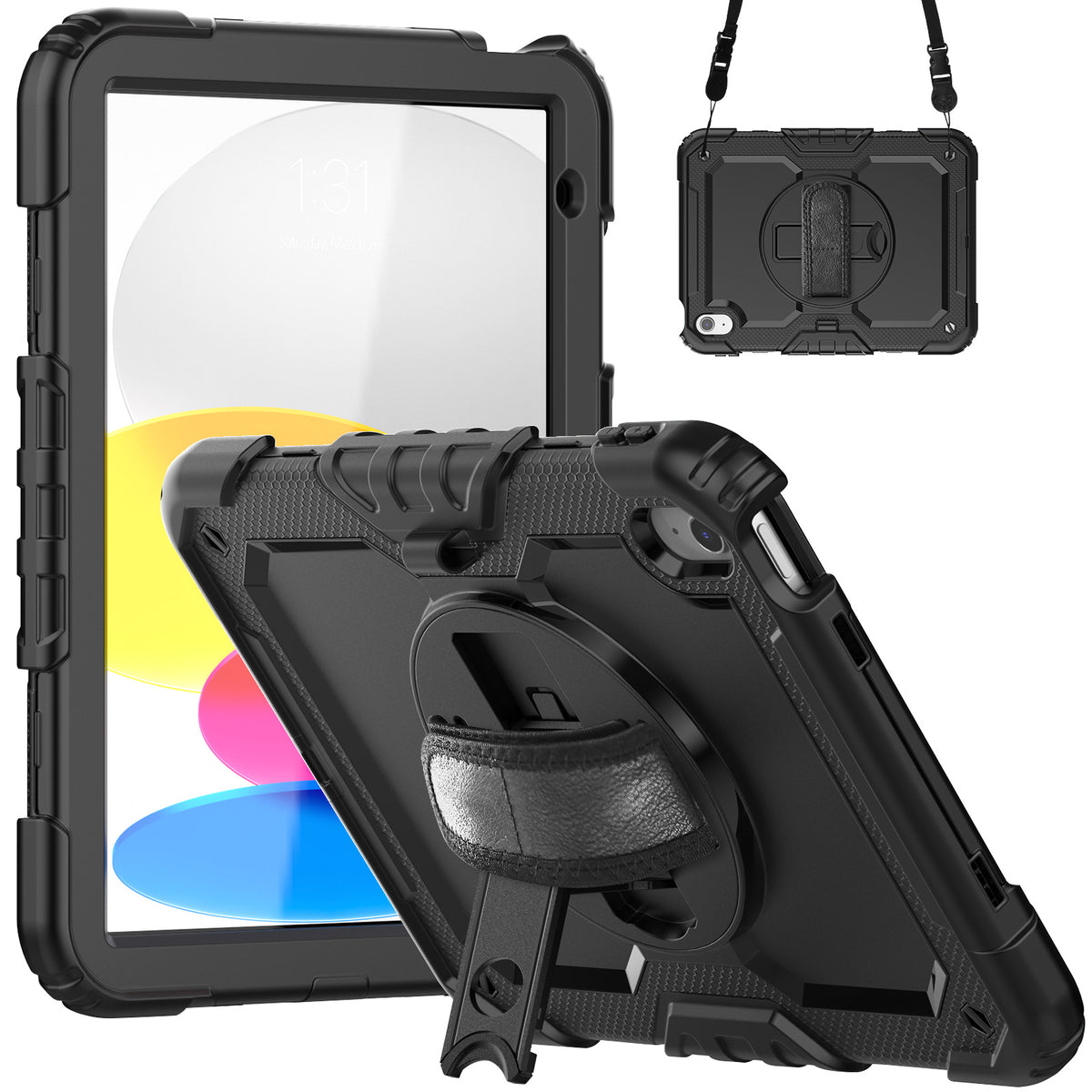 navor iPad 10th Gen 10.9 Inch (2022), 360 Kickstand Case [BLACK]