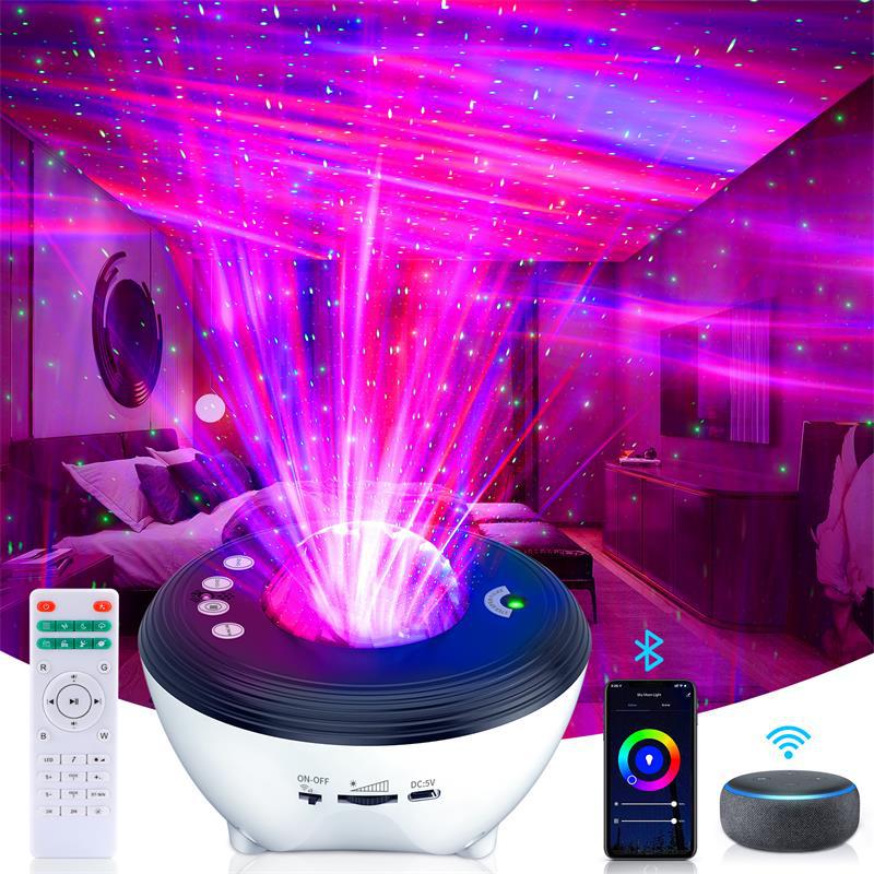 navor Aurora Projector Light with Remote Control, Timer, Built in Speaker, App Control