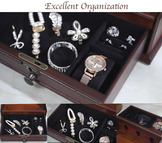 Multi Device Wooden Charging/Docking Station & Organizer with Drawer - NAVOR