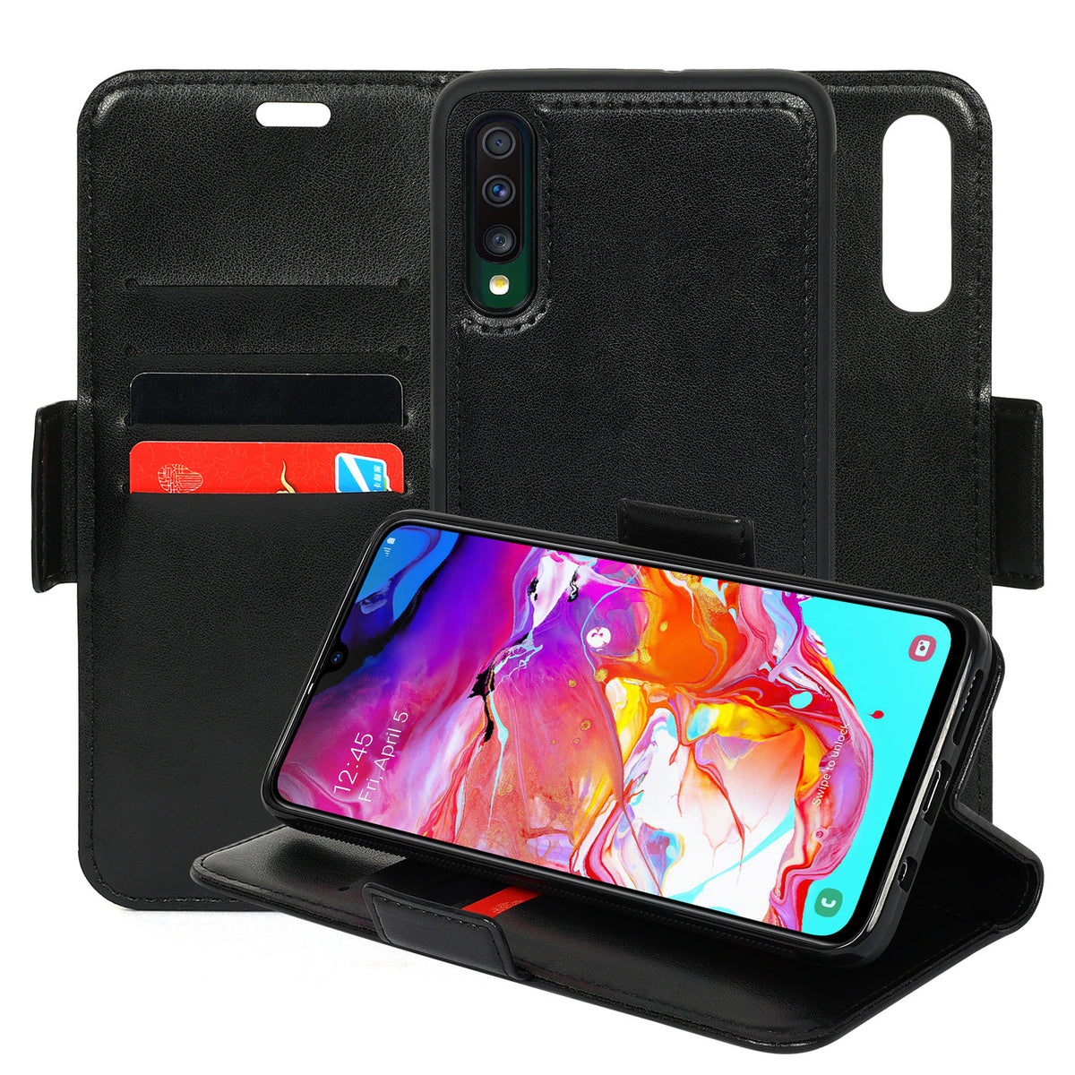 Vajio Series - Samsung Galaxy A50 Leather Wallet Case - NAVOR