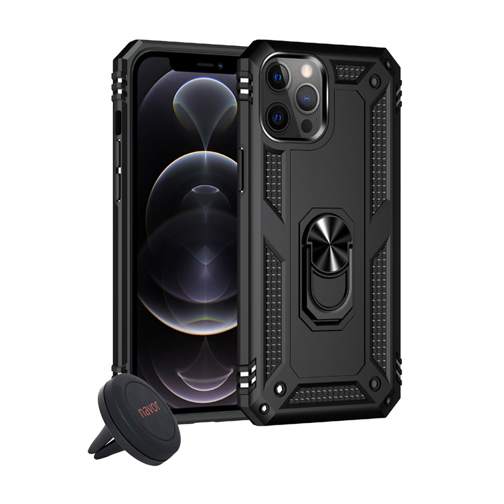 Navor Universal Car Mount & Military Bumper Hard Case for iPhone 12 Pro Max 6.7 inches - NAVOR