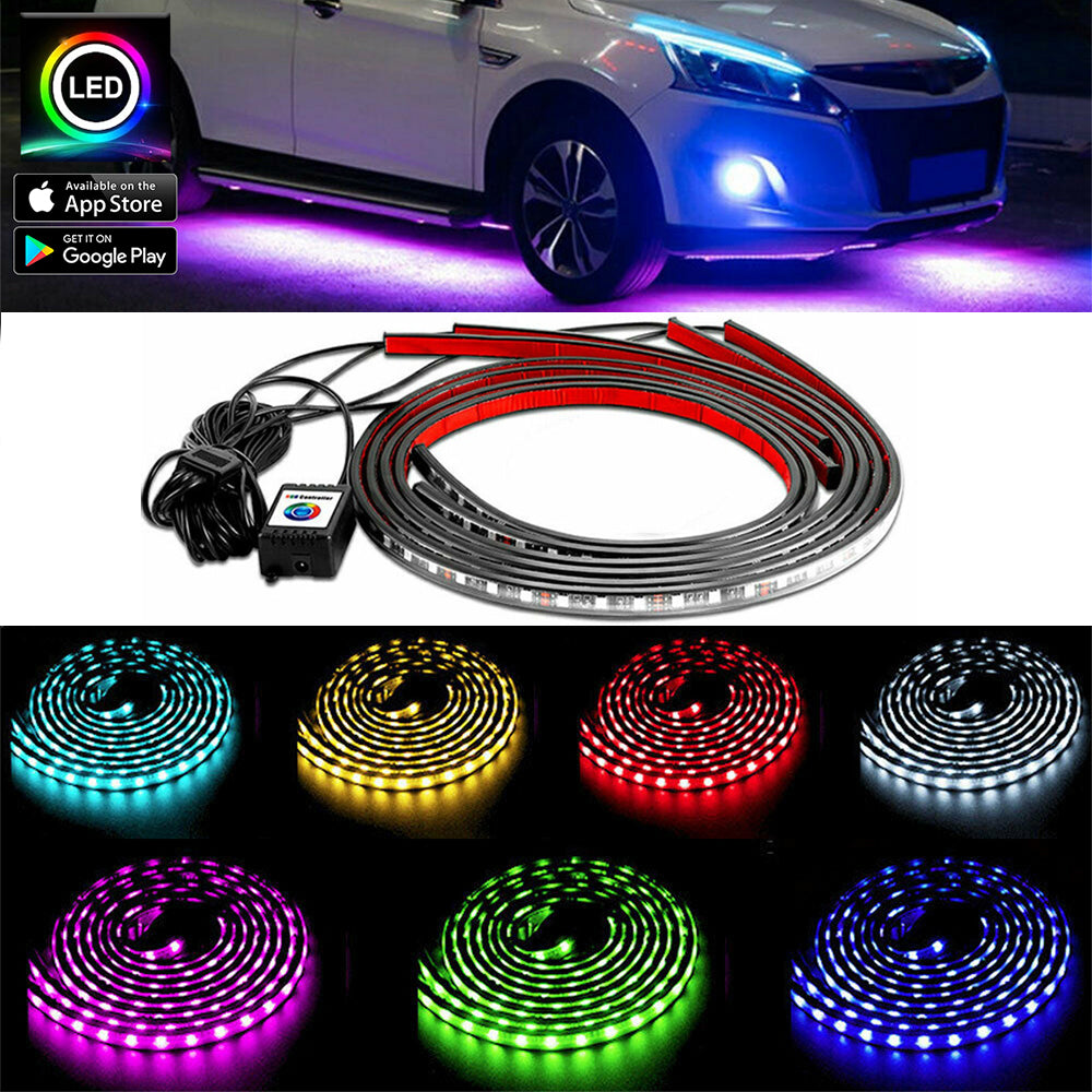 Car Under Glow Lights, Bluetooth App Control RGB Strip Lights - NAVOR