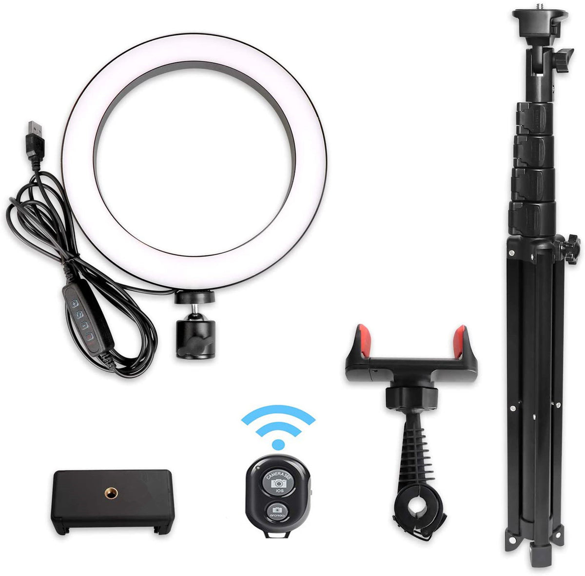 LED Ring Light with Tripod Stand and Cell Phone Holder - NAVOR