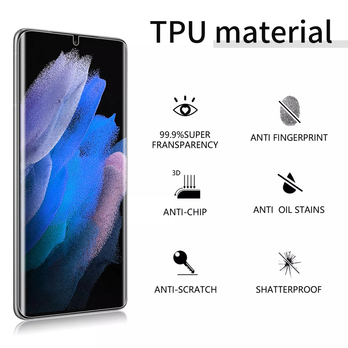 2 Pack Screen Protector & 2 Pack Camera Lens Protector for Samsung Galaxy S22 Ultra - NAVOR
