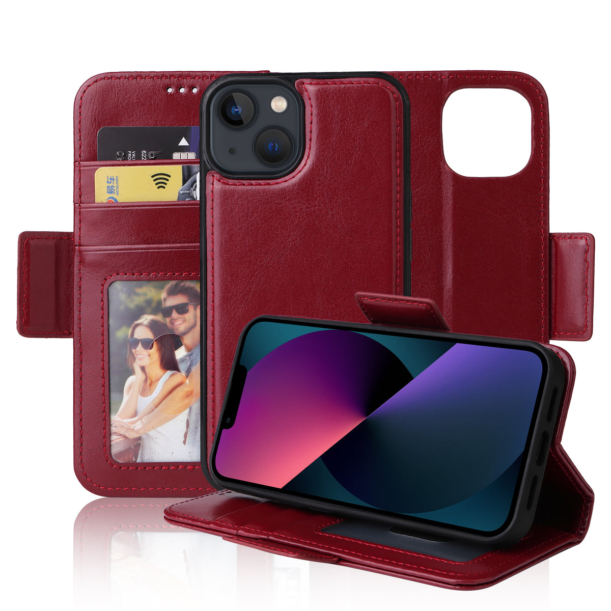 Vajio Series - iPhone 13 6.1" PU Leather Wallet Case - NAVOR